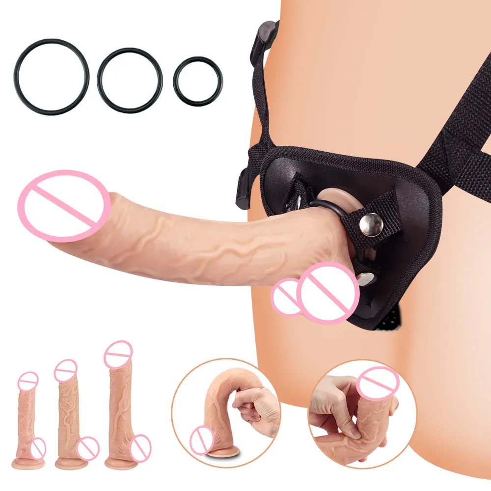 Dildo Strap On realistico pene con ventosa g-spot anale Butt Plug cintura mutandine indossabili masturbazione lesbica per adulti giocattolo del sesso