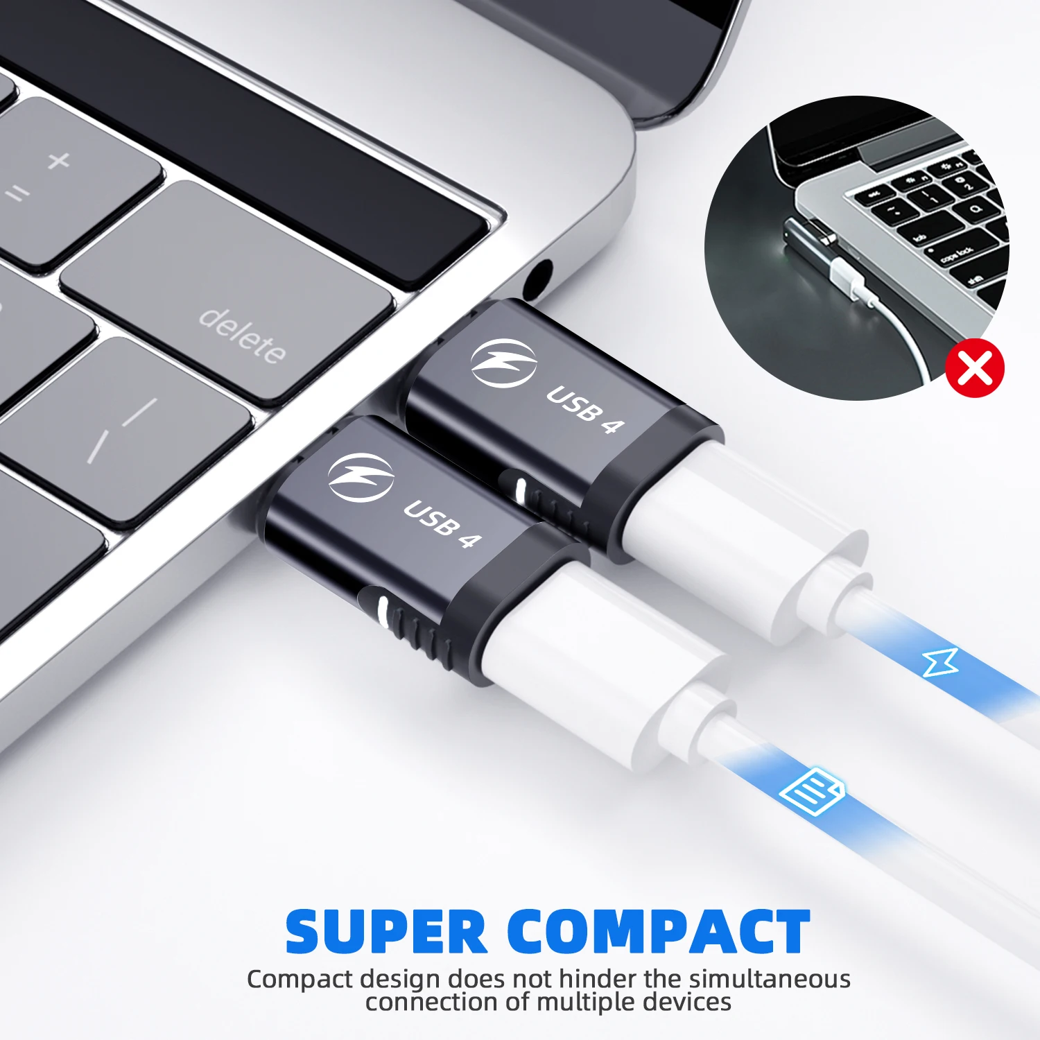 140W USB4.0 Magnetic Adapter USB C To Type C 40Gbps Fast Charging Magnet Converter Cable Connector 8K@60Hz USB Type C Adapter