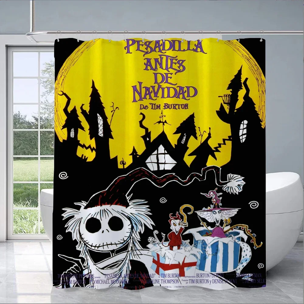 Nightmare Before Christmas Curtain for Shower Curtains for the Home Bathroom Accessories Bath Bedrooms Waterproof Fabric Shade