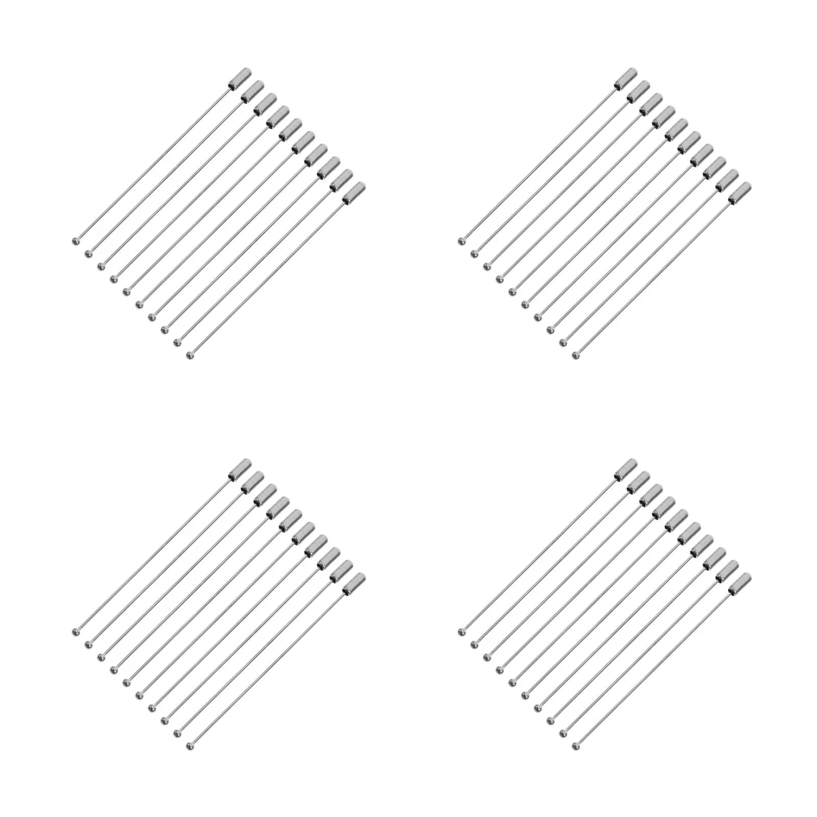 

40 pcs Stainless Steel Jewelry Pin for Brooch Making Long Stick Pin with Stopper Wedding Flower Pins for Lapel Hat Scarf Handm