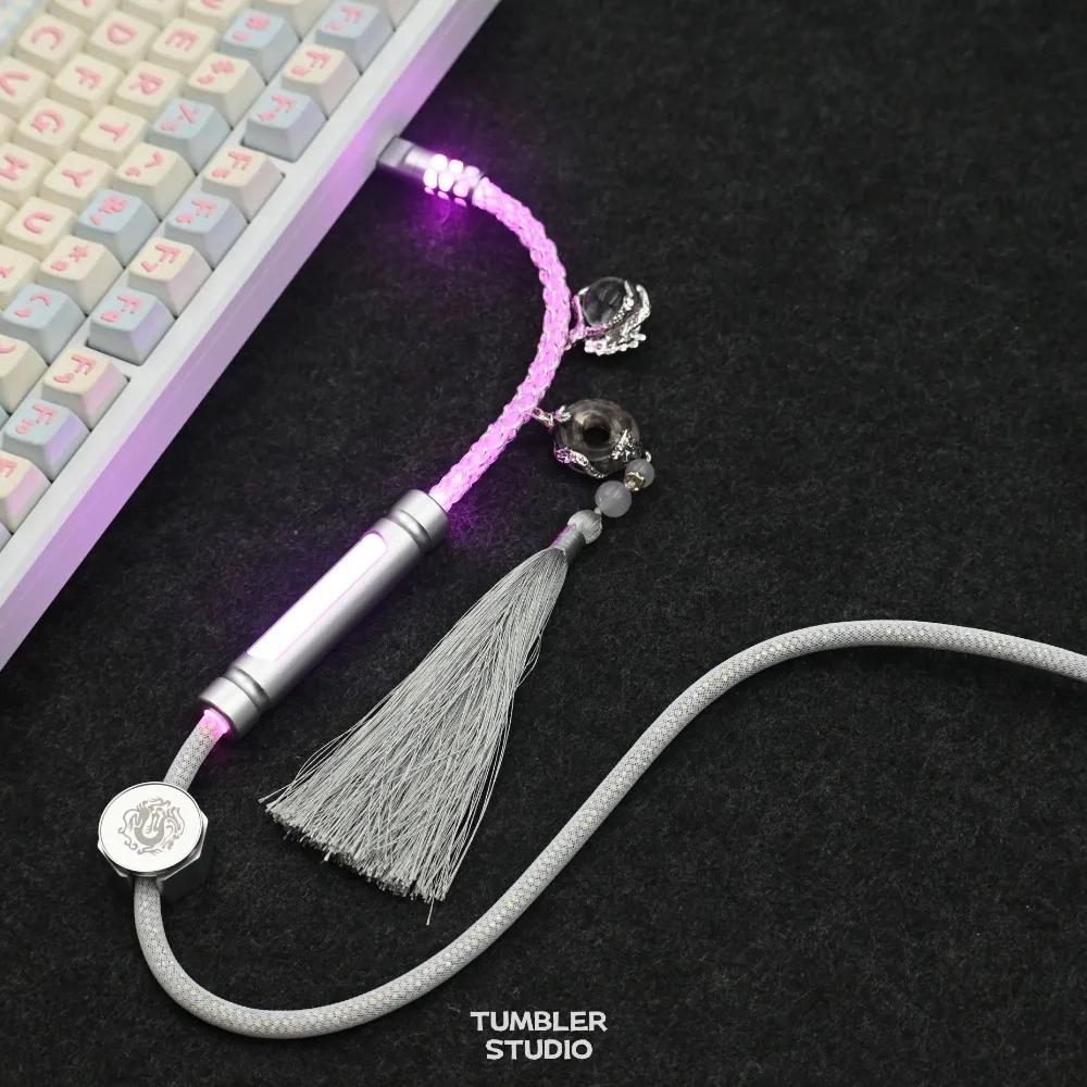 Silver Dragon V2 Keyboard Aviation Plug Cable 8K Bluetooth USBA-typec Luminous Single Crystal Copper Air Plug Keyboard Cable