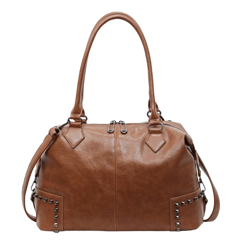 

High Quality Women PU Leather Handbags Messenger Bag Casual Large Capacity Ladies Shoulder Bag Fashion Rivet Tote Bags for Women