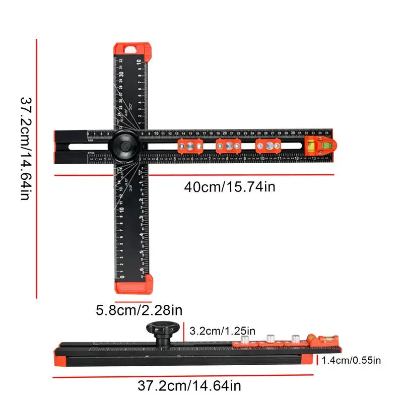 T Ruler For Drawing Precision Drilling Tool Shelf Pin Cabinet Hole Template T-Square Ruler Drawing Marking Gauge For Carpentry