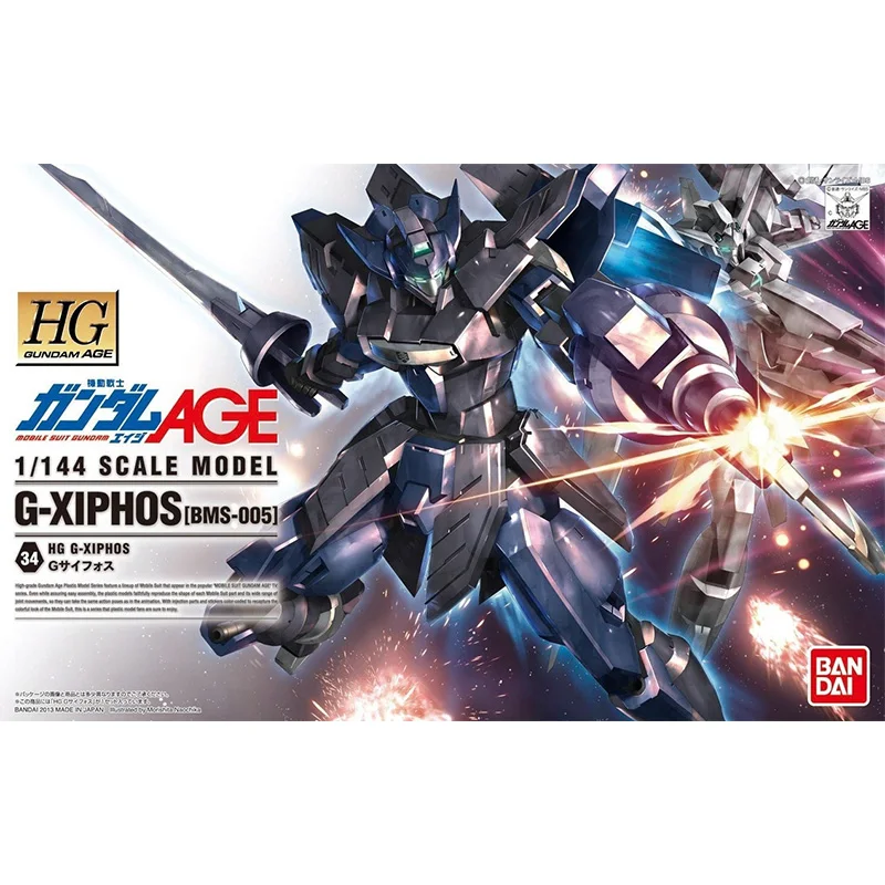 Bandai Gundam Model Kit Anime Figure HG 1/144 AGE 34 G-Xiphos BMS-005 Genuine Gunpla Model Anime Action Figure Toys for Children