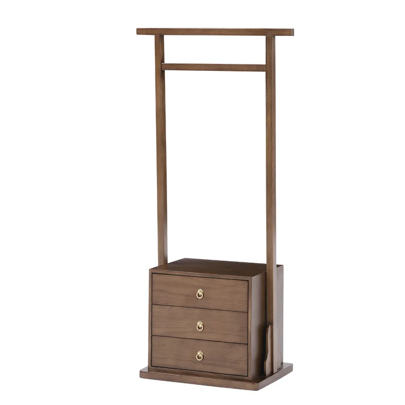 

Modern new Chinese style solid wood floor coat rack hanging hanger star hotel hotel bed and breakfast suite luggage rack club