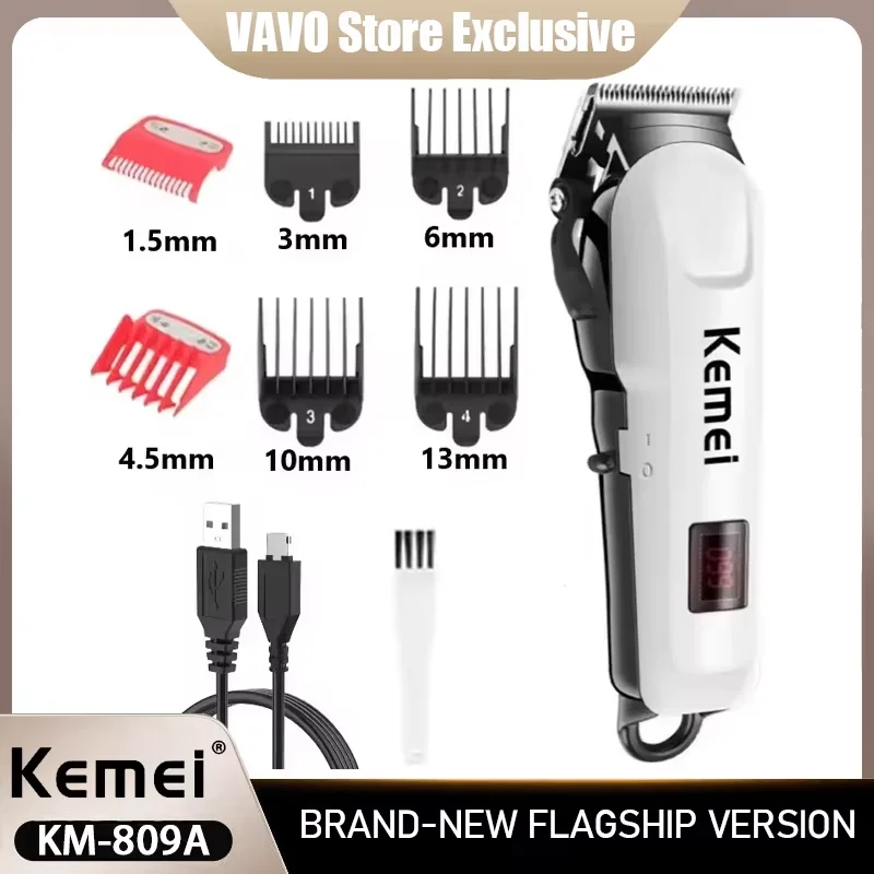 

Kemei 809A Hair Clipper Or Blade Hair Cut Maching Wireless Trimmer Men Professional Clipper Machine Rechargeable Hair Cut Barber