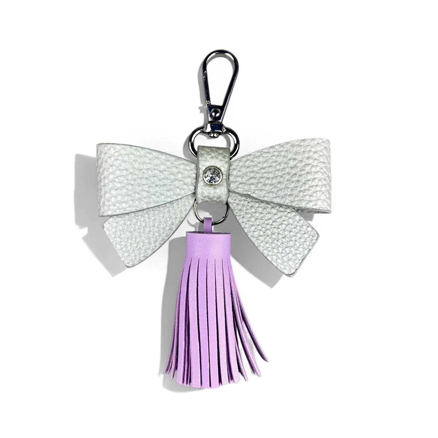 Lila Schmetterling & Blumen Schlüsselanhänger-Set, Niedliche PU-Leder Blumen-Taschenaccessoires für Lila-Liebhaber/Realistische Blüte/Gutes Geschenk – Detail 10