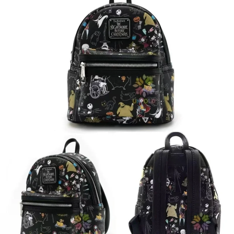 

Disney The Nightmare Before Christmas Jack Skellington Backpack Cartoon Anime Merchandise Thrilling Double-Layer Backpack Gift