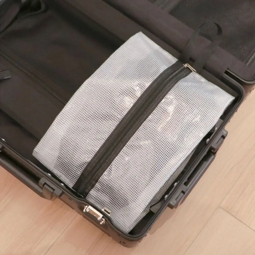 Portable PVC Shoes Storage Bag, Waterproof Mesh Organizer, transparente, Dustproof Protection Cover