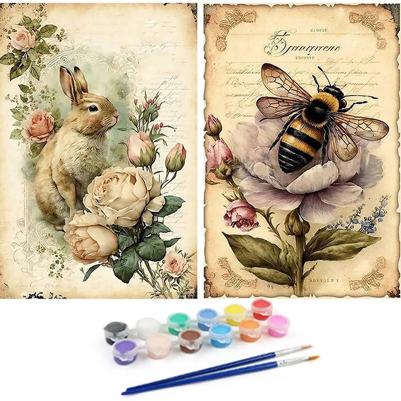 

Набор для рисования по номерам (2 шт.) на холсте, DIY, масляная живопись, изображение животных, декор для дома, 40x60 см