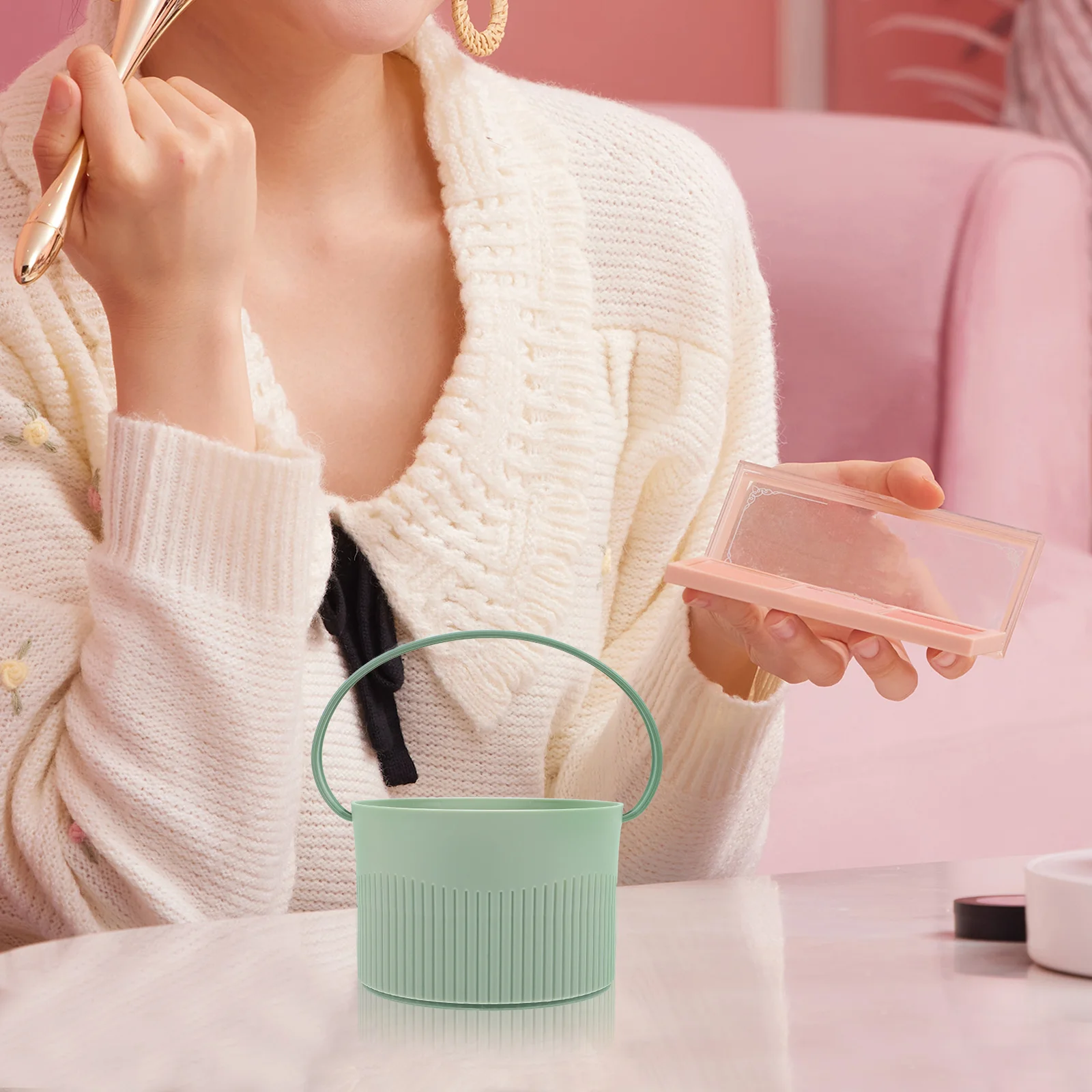 ซิลิโคนแปรงทําความสะอาดเครื่องมือแต่งหน้าชามสําหรับล้างแปรงอบแห้งวัสดุ TPR PP สิ่งสกปรกน้ํามันสารตกค้าง Remover