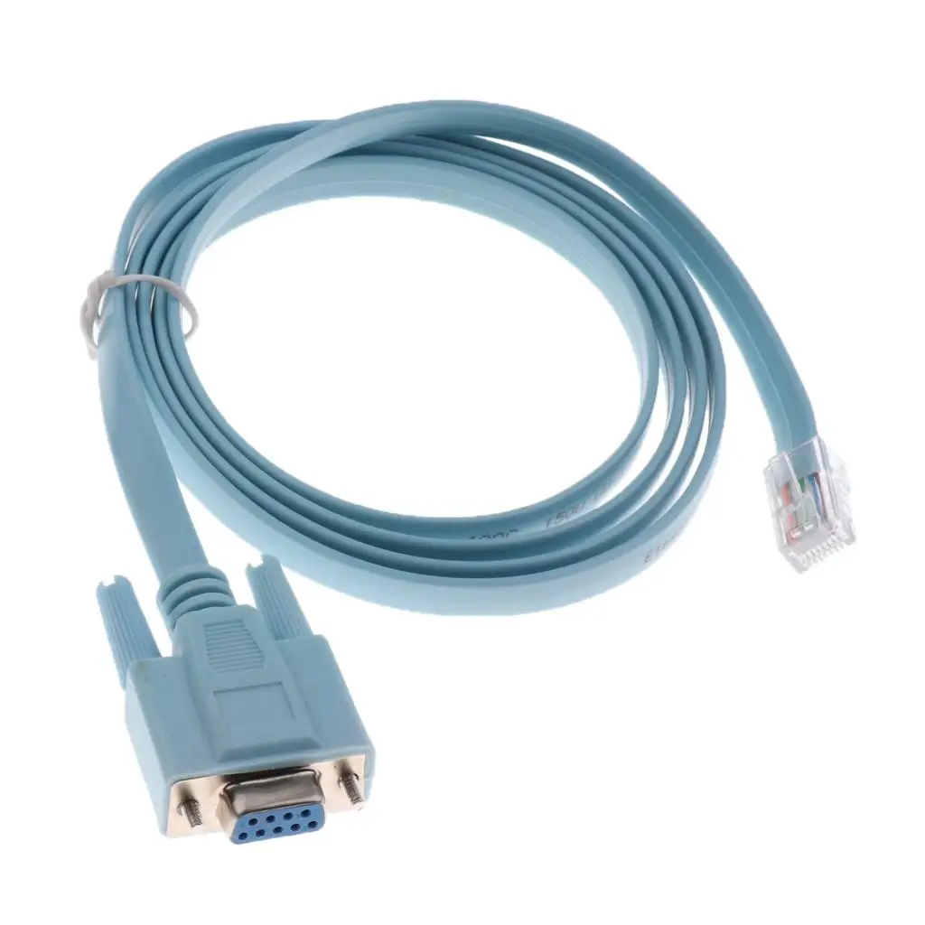

DB 9Pin RS232 Serial to CAT5 Ethernet Adapter LAN Console Cable Blue