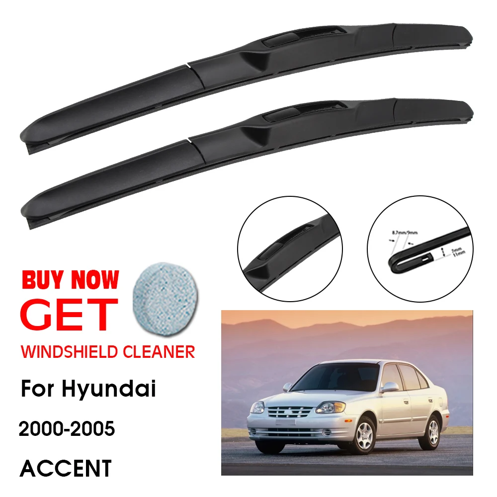 

Car Wiper Blade For Hyundai ACCENT 20"+18" 2000-2005 Front Window Washer Windscreen Windshield Wipers Blades Accessories