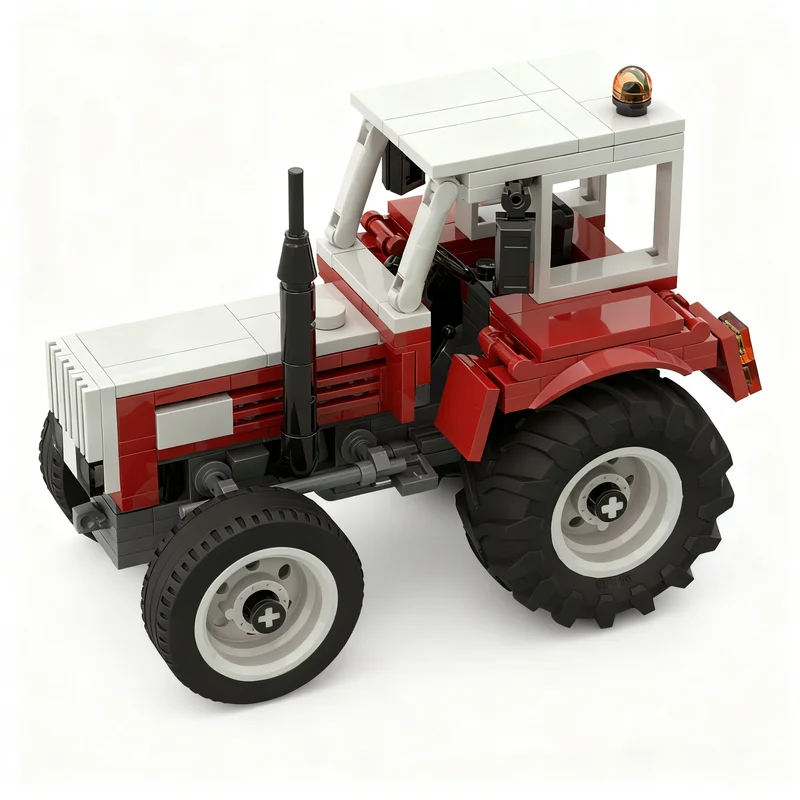 295pcs MOC City Farm Steyr 650 760 Oldtimer tractor mower Model Building Blocks Collection Assemble Creative 3D Art Birthday