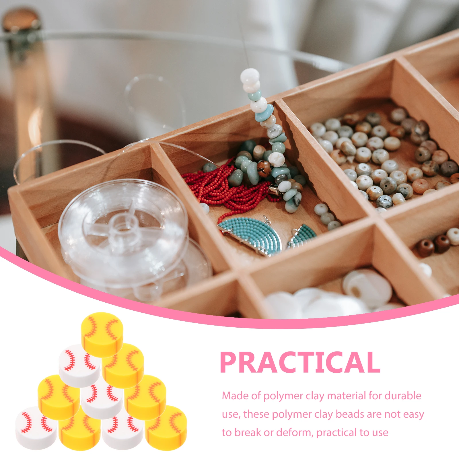 200pcs Soft Polymer Clay For Jewelry Making Craft Beads Bracelet Necklace Diy Accessories Smooth Creative Design Spacer Beads