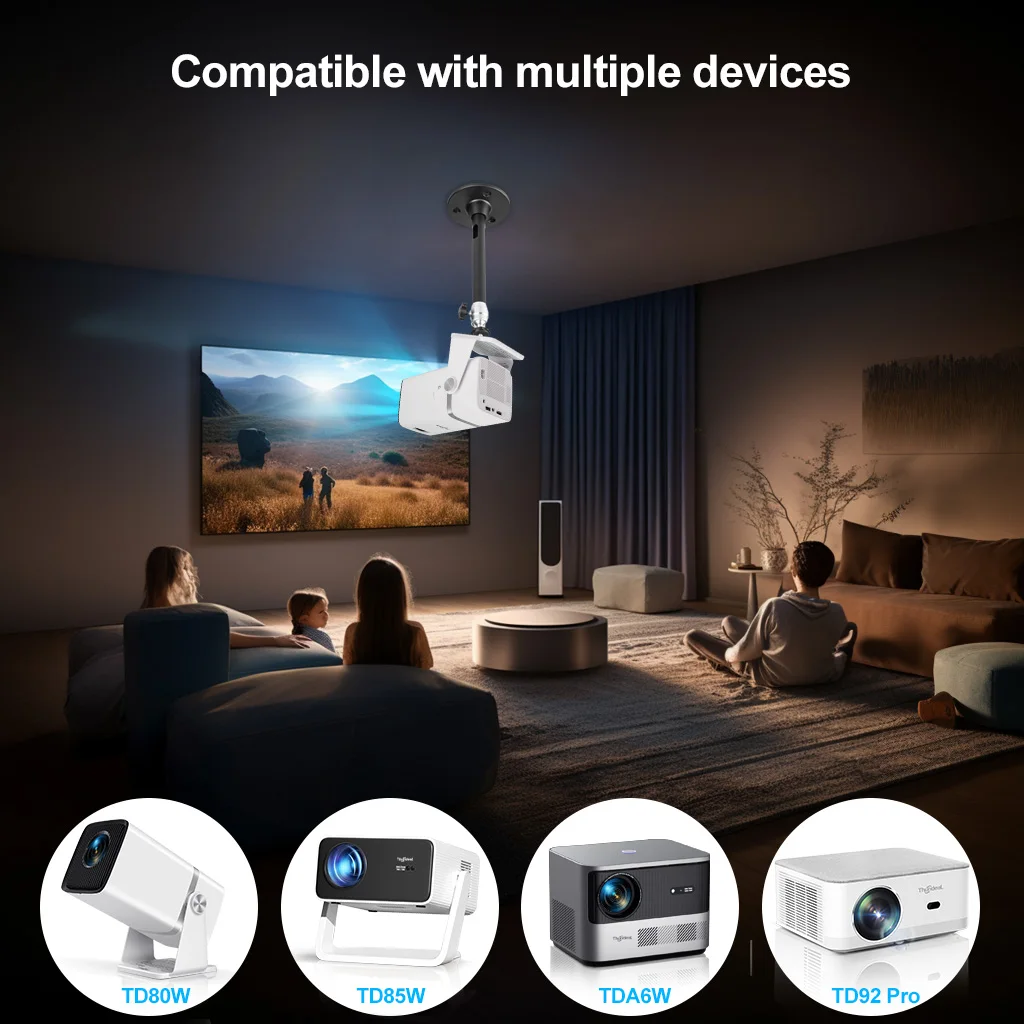 Mini Projector Holder Projector Holder Metal Firm Ceiling Stand 21cm Rotatable Wall Bracket for HY300Pro HY320Mini