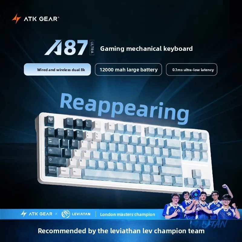 ATK A87/ A87Ultra TriMode 87Keys Mechanical Keyboard,12000mAh HIFI Mahjong Sound RGB Gaming Keyboard PC Peripheral