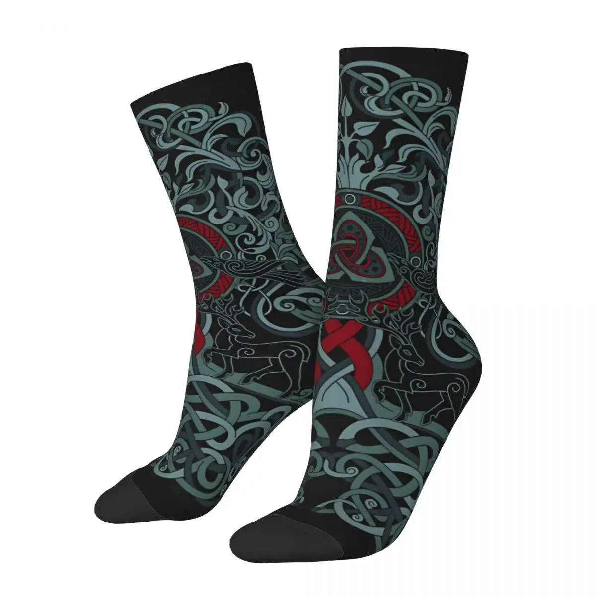 Norse Yggdrasil Viking Sock Printed Man Polyester