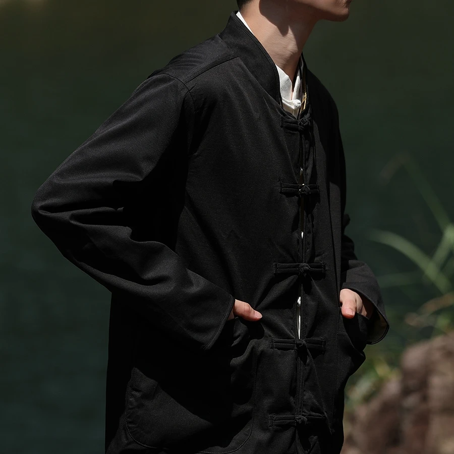 Both Sides Can Be Worn Chinese Traditional Dress Plus Size Jacket For Men Clothing Spring Autumn Vintage Tai Chi Kung Fu Coat