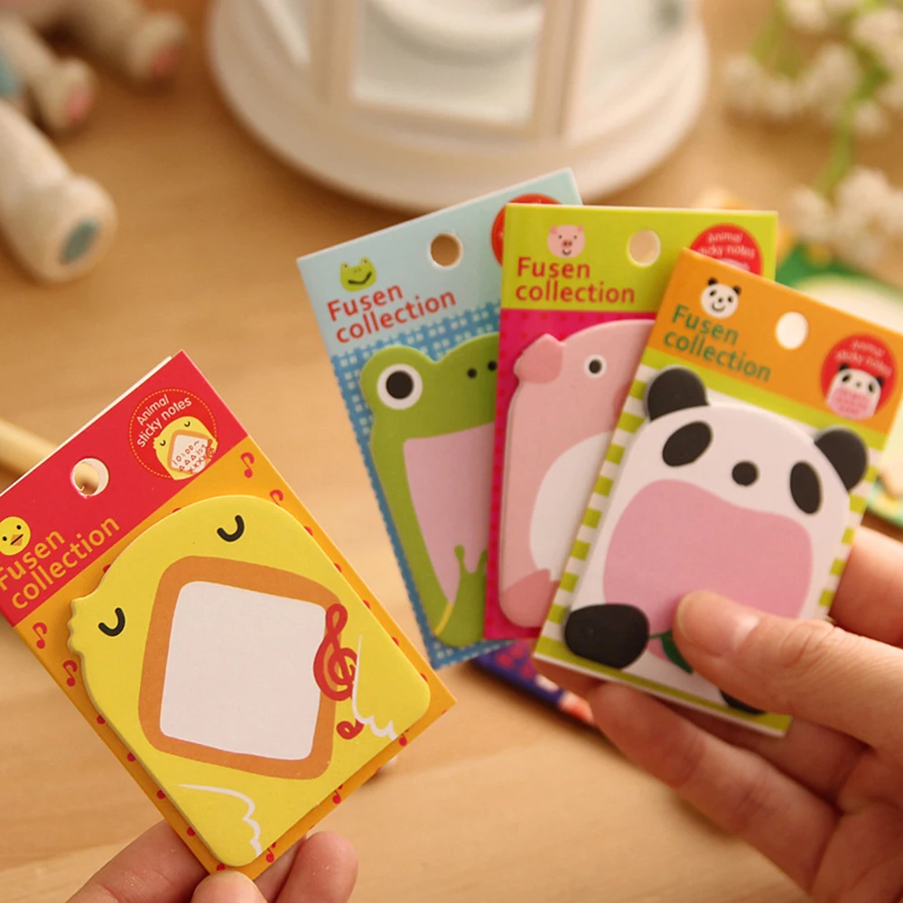 1~5PCS lot Creative Stationery Animal Series Cute Paper Memo Pad / Sticker Post Sticky Notes Notepad School Office Supplies