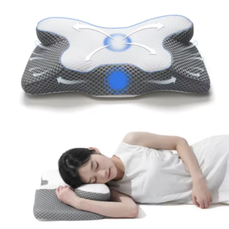

Memory foam pillow irregularly shaped 0 Pressure Slow Rebound Pillow for Side Sleeping support cervical protection