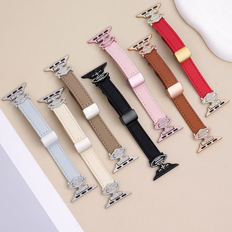 

High Quality Leather Watch Strap for Apple Watch Ultra 2 Band S10 46mm 42mm 45mm 40mm 41mm 44mm for iWatch Series 9 8 7 6 SE 5