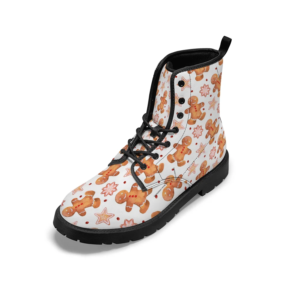 

Christmas-themed white printed mid-calf boots classic and stylish casual boots winter boots for men and women