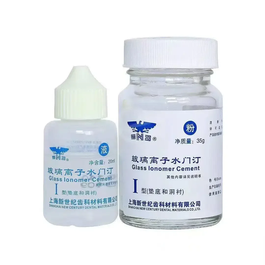 Dental materials, permanent set of dental fillings, permanent glass ionomer cement for dental restoration.