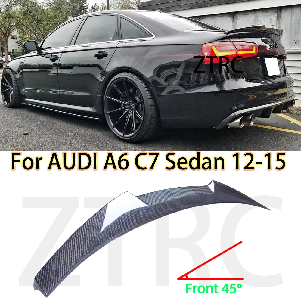 

Car Spoiler For Audi A6 C7 Sedan M4 Style Real carbon fiber material Rear Spoiler Trunk wing 2012-2015（not S6）