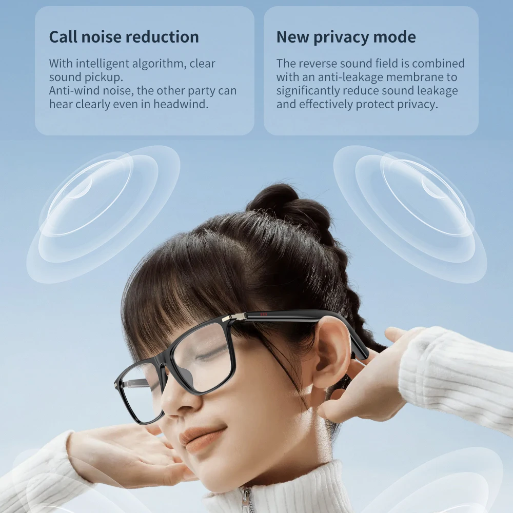 VALDUS 2025 جديد M03 Smartglasses ENC التلقائي للحد من الضوضاء مقاوم للماء بلوتوث دعوة مكافحة الضوء الأزرق الرجال النساء النظارات الذكية