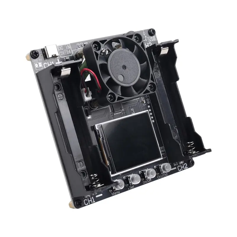 B27B Dual Channel 18650 Lithium Battery Capacity Tester With Type-C Interface And Visual Audio Alarm Electronic Load Testing Dev