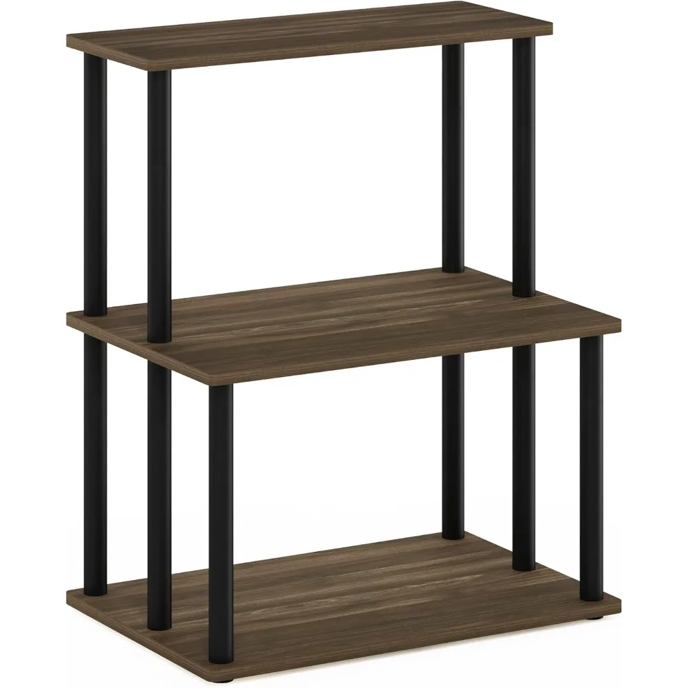 

3-уровневая стойка для хранения вещей двойного размера, светло-вишневый/черный