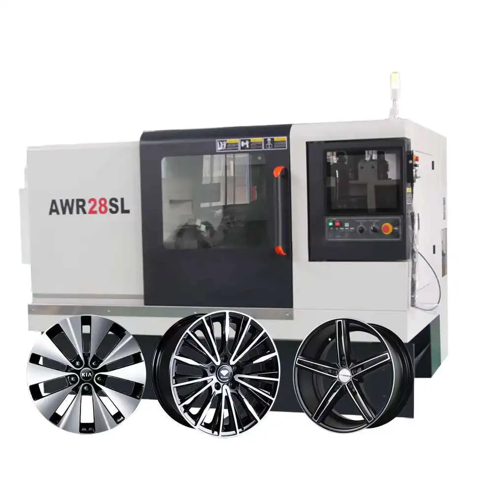عالية الدقة AWR28SL سرير مائل ضياء قطع عجلة سبيكة أوتوماتيكية مخرطة CNC هاين