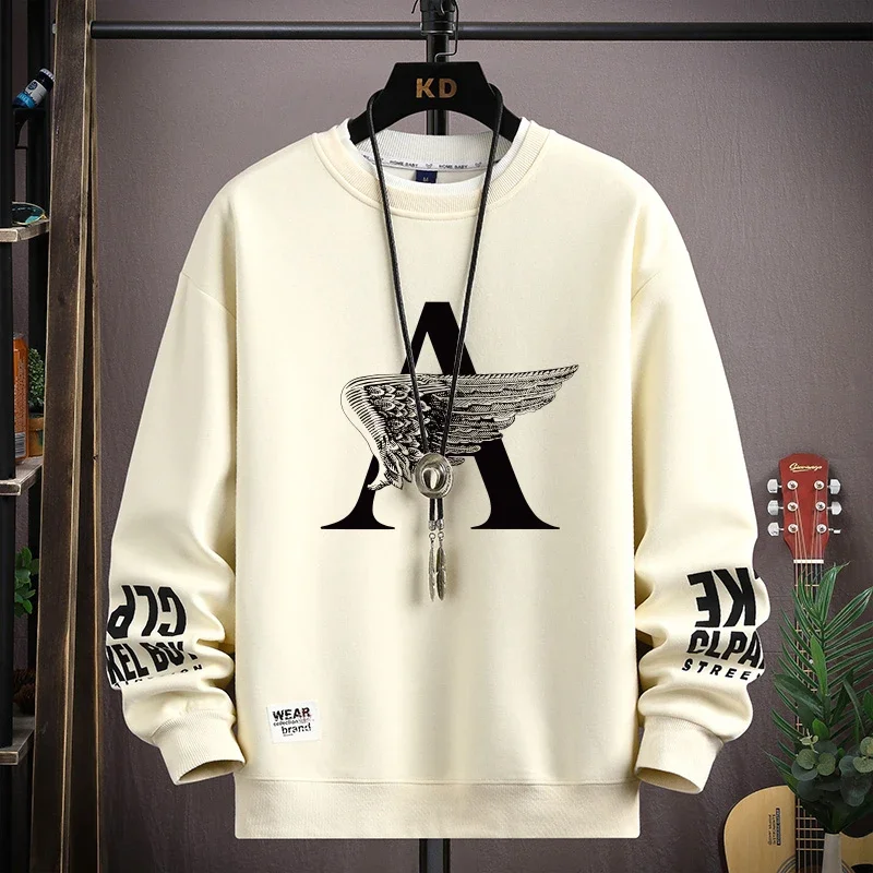 الأمريكية خمر طباعة الجرافيك تي شيرت الرجال الشارع الشهير النساء المتضخم طاقم الرقبة طويلة الأكمام تي شيرت بلايز عادية ملابس للرجال #1