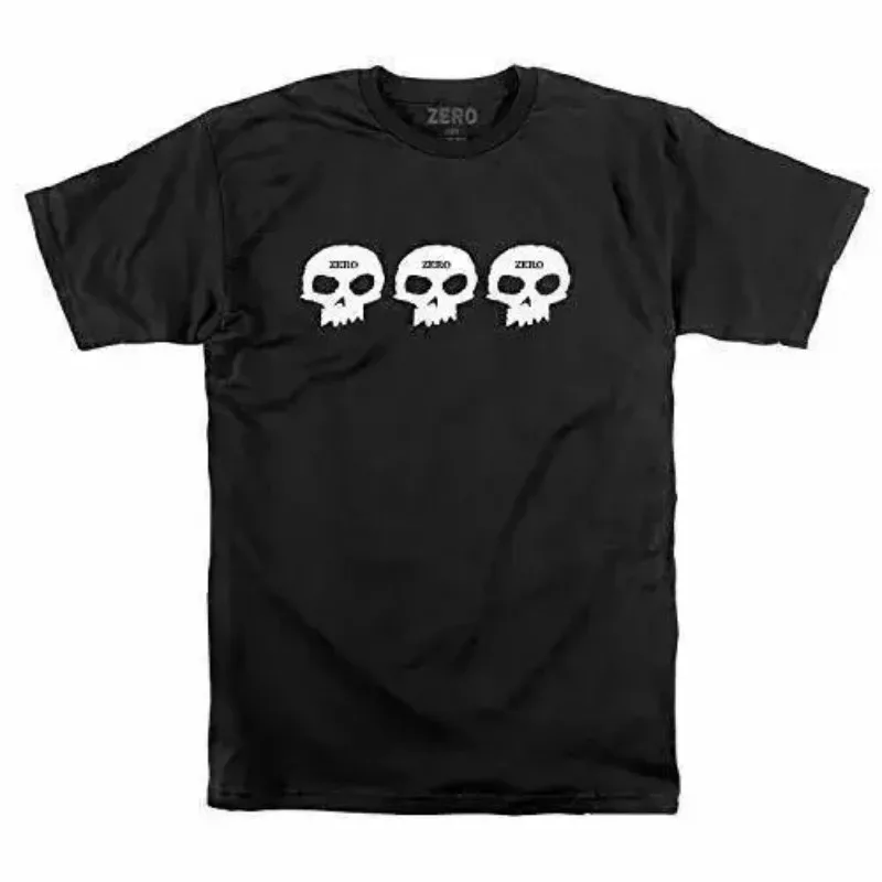 Camiseta vintage masculina e feminina de skate ZERO, blusa solta de algodão, camiseta preta, tamanho S a 4XL, verão, nova