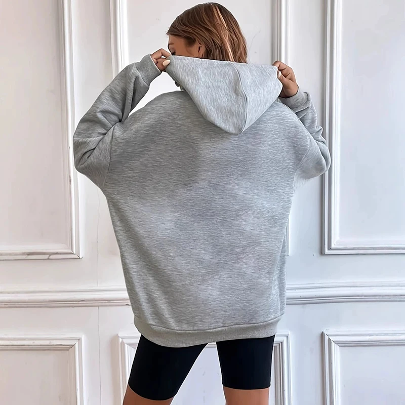 เสื้อฮู้ดแขนยาวลายไดโนเสาร์และกระบองเพชรสำหรับผู้หญิง สไตล์ยูนิเซ็กซ์ โกธิค ฮิปฮอป สตรีทแวร์ แฟชั่น เสื้อสเวตเชิ้ตลำลองลายการ์ตูน