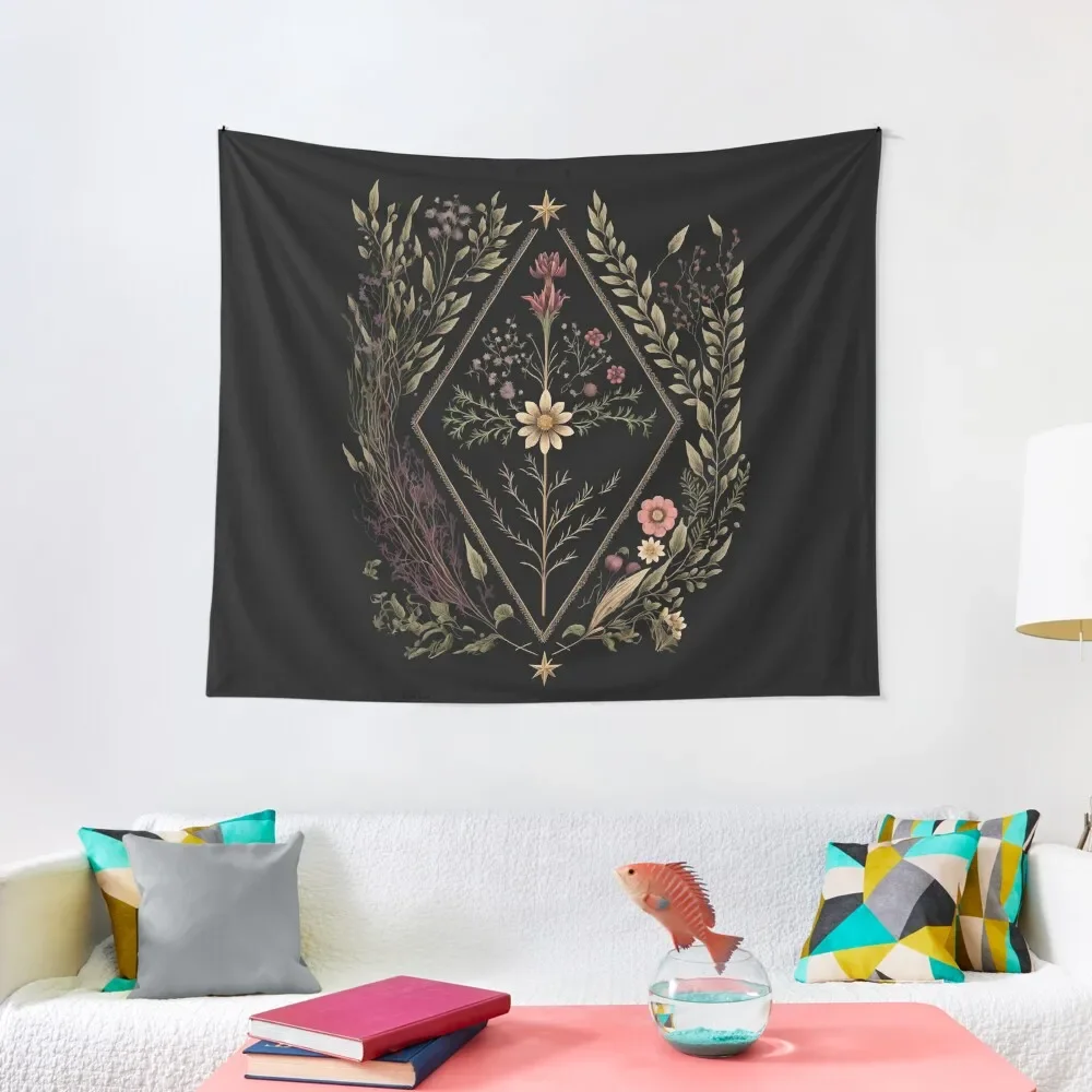 Sacred Geometry Wicca Wildflowers Tapestry Things To Decorate The Room Wall Mural Funny Tapestry