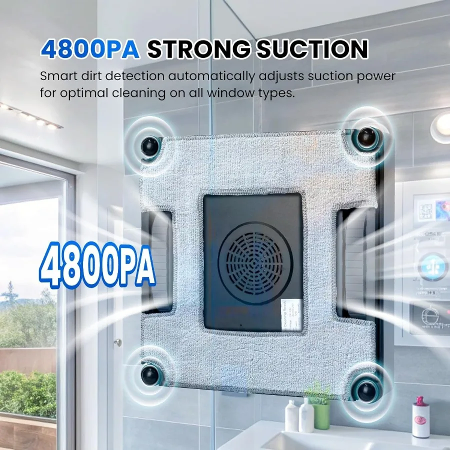 M84 Smart Window Cleaning Robot with 4800PA Suction Power and 4-Way Spray Wet Wiping Functionality Advanced Auto Edge Detection