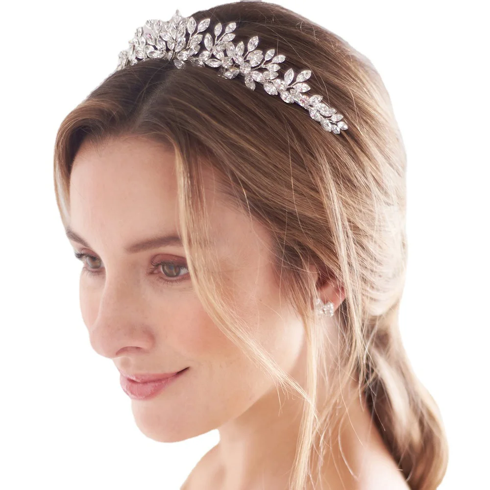Stonefans 2024 Crystal Hairbands Fashion Bridal Tiara Crowns Wedding Hair Accessories CZ Headwear Bridesmaid Headband Jewelry