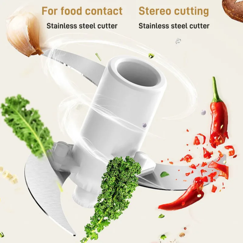 Household kitchen wireless large capacity electric meat grinder USB charging multifunctional garlic
