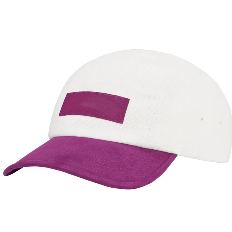 Stylish Sueded Visor Cap with Embroidery in Segmented Colors Adjustable Baseball Cap with Curved Brim for Men And Women