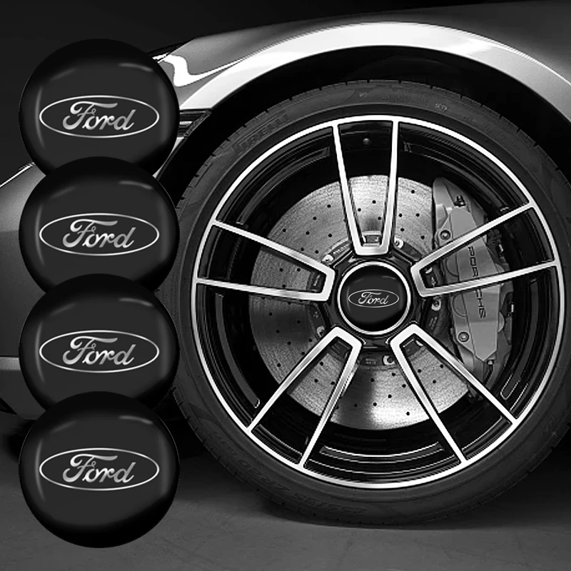 4Pcs Aluminum Metal Emblem Car Wheel Center Hub Caps Sticker Badge For Ford Fiesta Focus mk2 mk3 Ranger Mondeo mk4 S-MAX Kuga