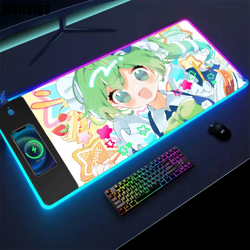 Mairuige Wireless Charging Mouse Pad Touhou Desk Accessories Mousepad Rgb Koishi Komeiji Gaming Mats Desktops Setup Mouse Pads