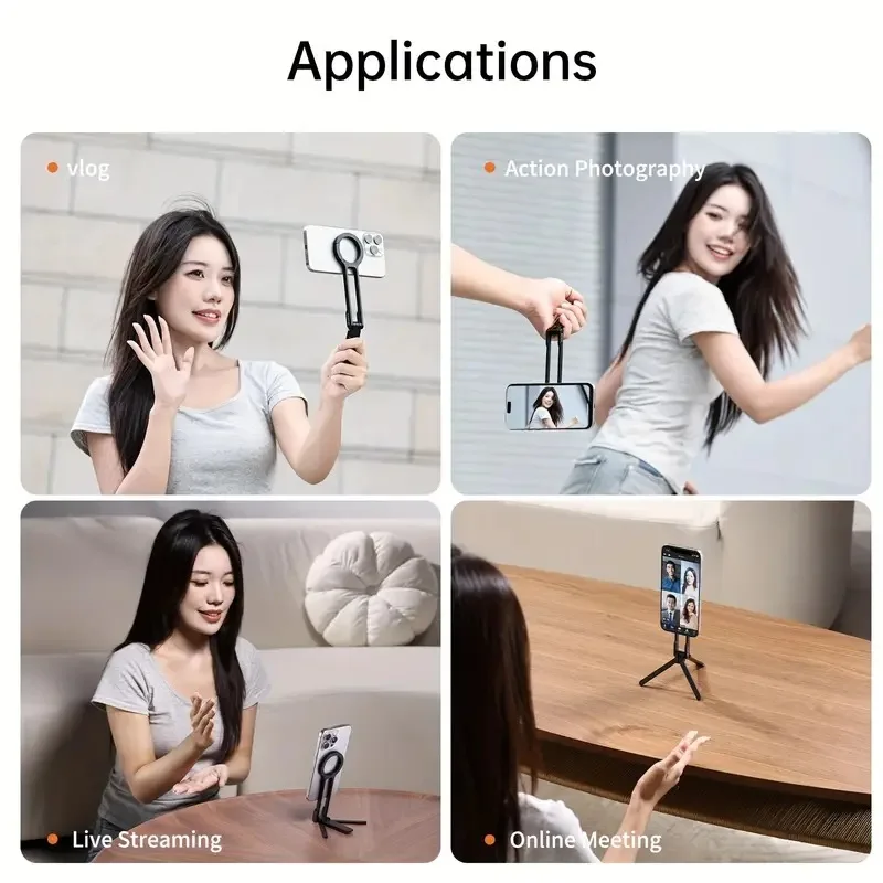 

Magnetic Aluminum Alloy Portable Suction Ring Alloy Phone Holder with Adjustable Ring Buckle and Magnetic Suction Buckle Folding