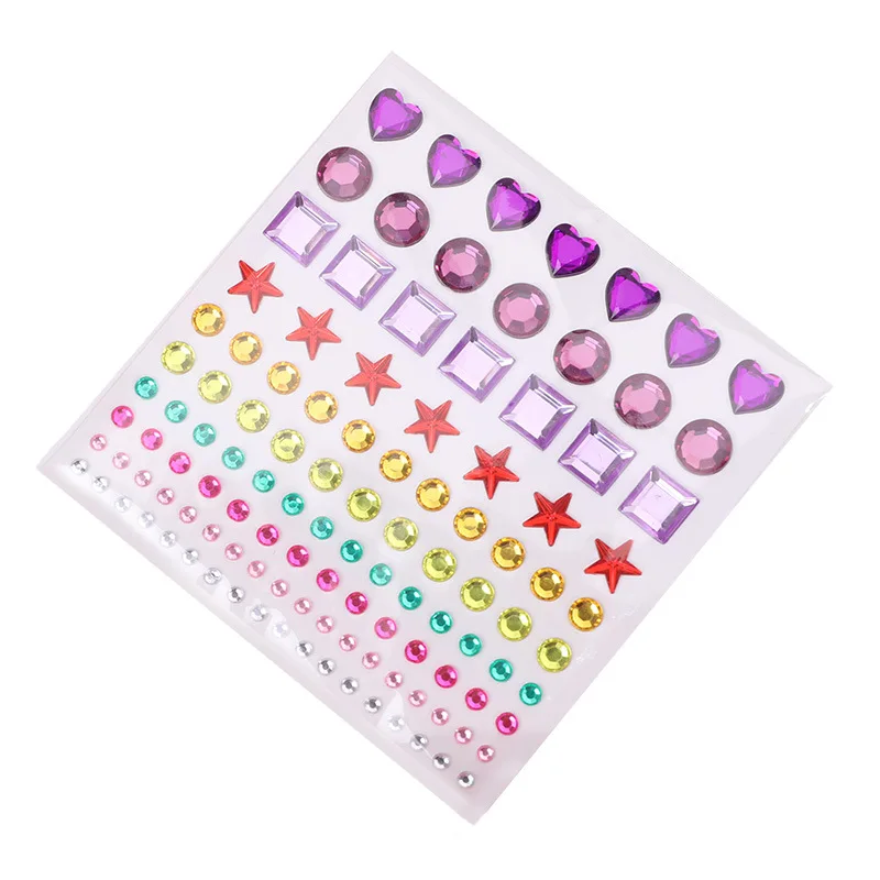 Autocollants diamant 3D, 4 Styles, autocollant cristal acrylique, strass de décoration pour enfants, jouets pour filles