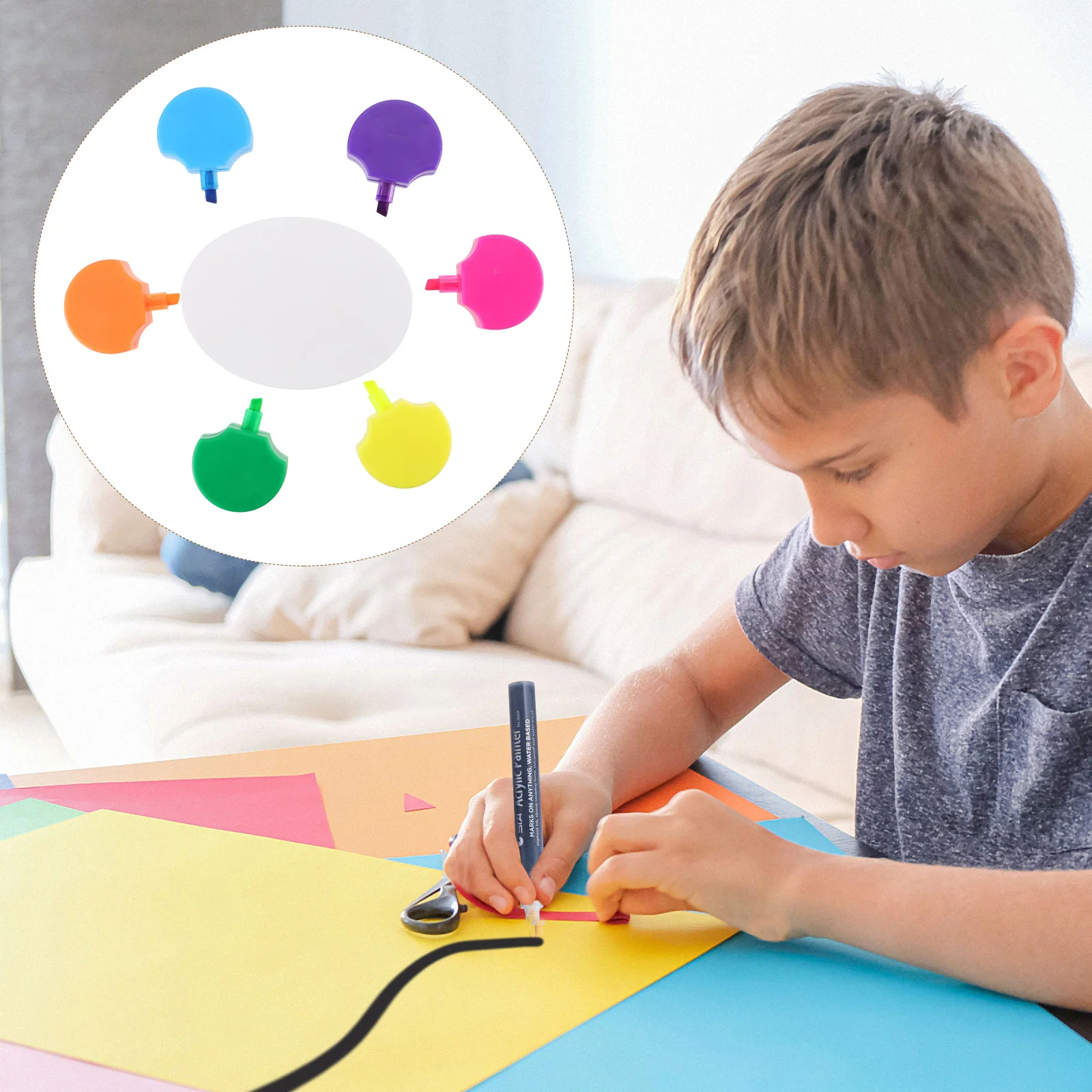 

2Pcs Petal Shape Fluorescent Highlighter Pens for Student Study Note Taking Colorful Writing Markers Petal Shape Highlighter Pen