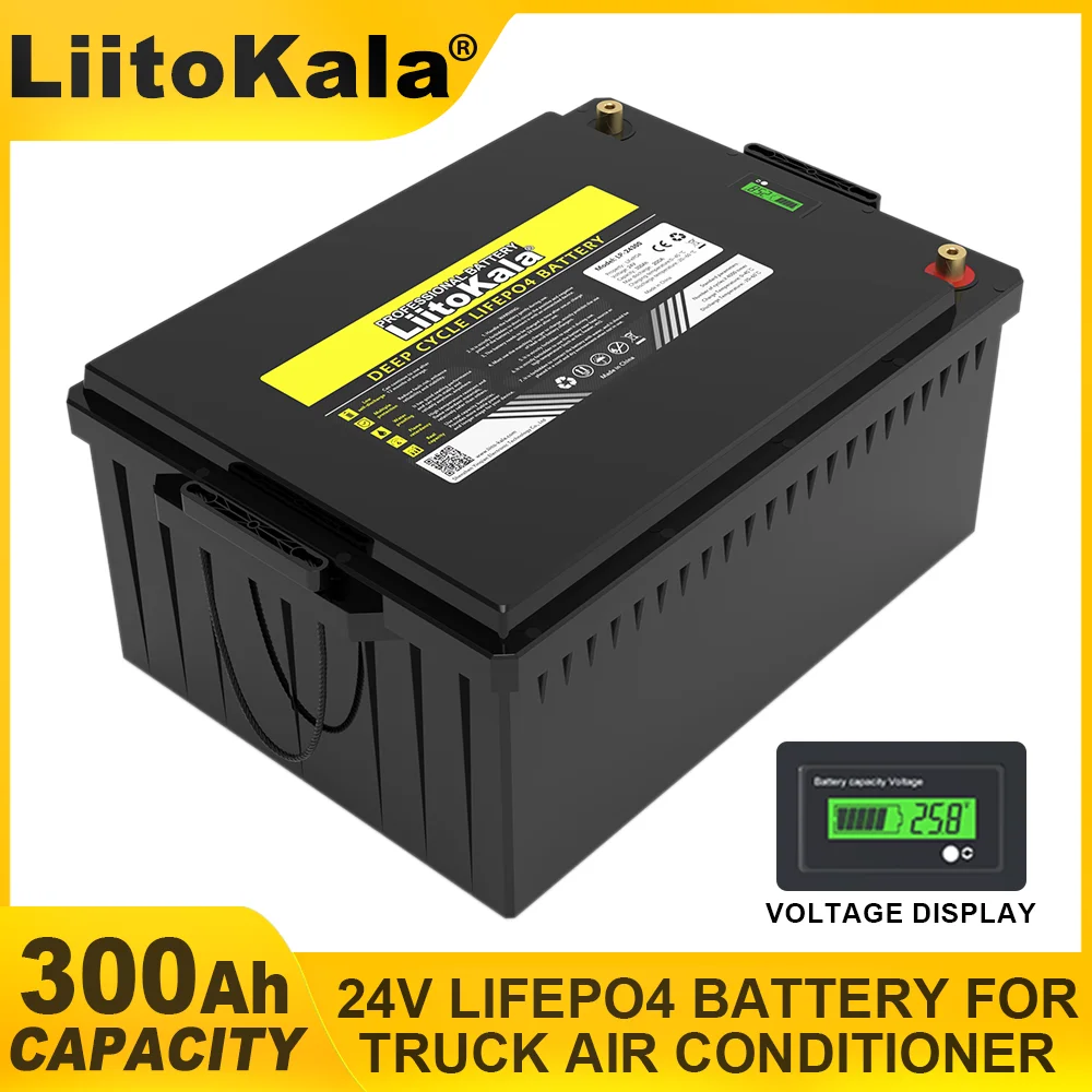 LiitoKala 24 فولت 300 أمبير LiFePO4 بطارية ليثيوم فوسفات الحديد 29.2 فولت لوقوف السيارات تكييف الهواء الشاحنات عربات الغولف التي تعمل بالطاقة الشمسية