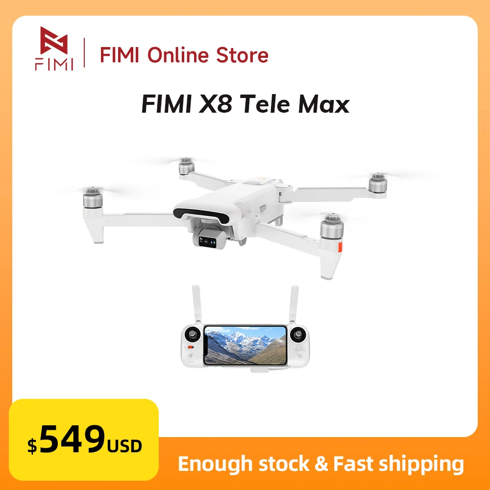 FIMI X8 Tele Max Drone 4K Professional 30min Flight Time 20km Range Original 60fps Dual Camera 3-Axis Gimbal & AI Night Vision