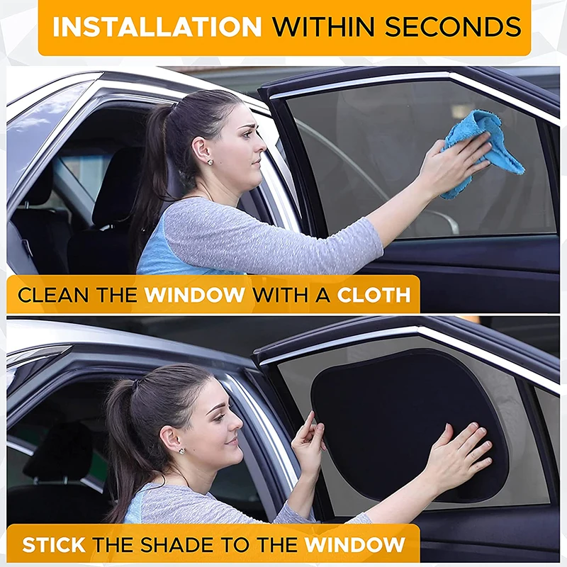 Car Window Shade Sunshade for Car Glare and UV Rays Window Sunshade (2 Pack) Protection for Your Family Perfect for Car Van SUV