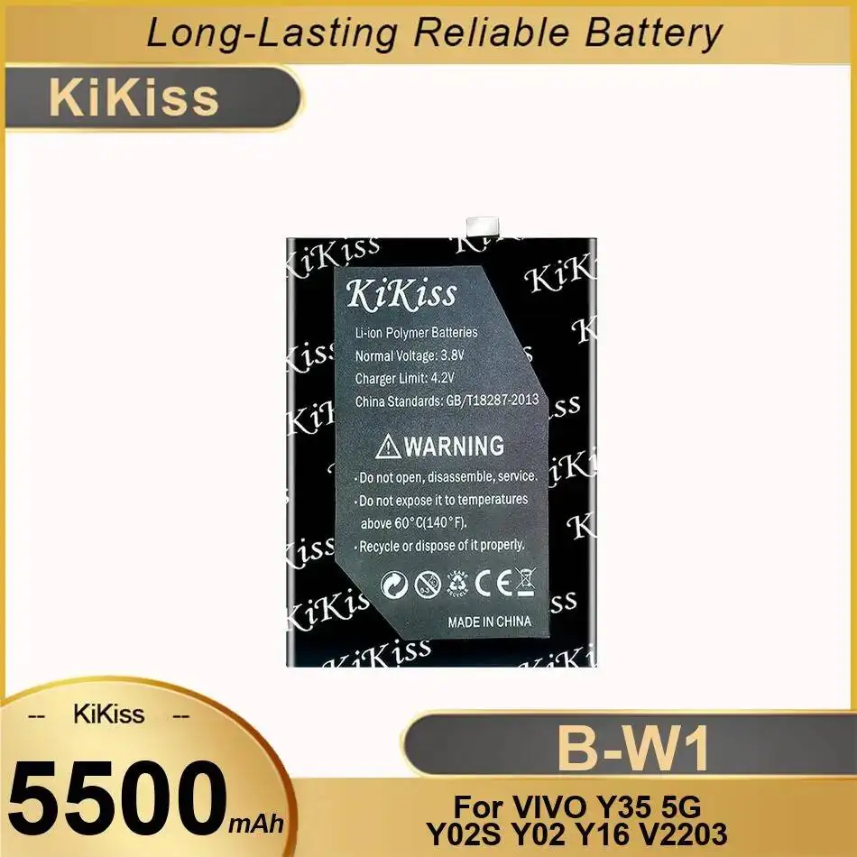 

Mobile Phone Battery 5500Mah B-W1 For Vivo Y35 5G Y02S Y02 Y16 V2203 High Performance